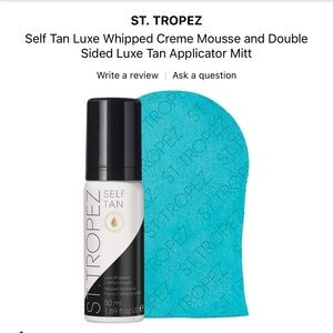 st tropez self tan luxe whipped mousse and double sided luxe tan applicator mitt